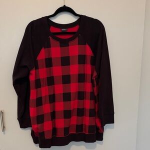 Torrid Red and Black plaid sweatshirt